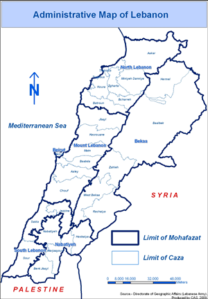 LebanonAdministrativeMap2009